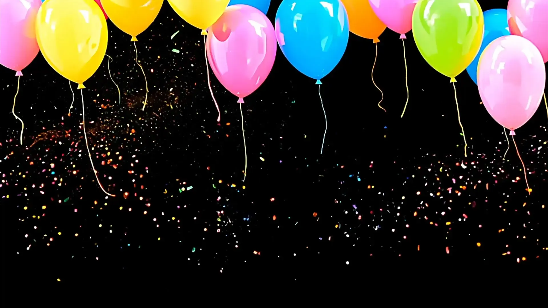 Colorful Balloon and Confetti Background for Birthday Event Templates